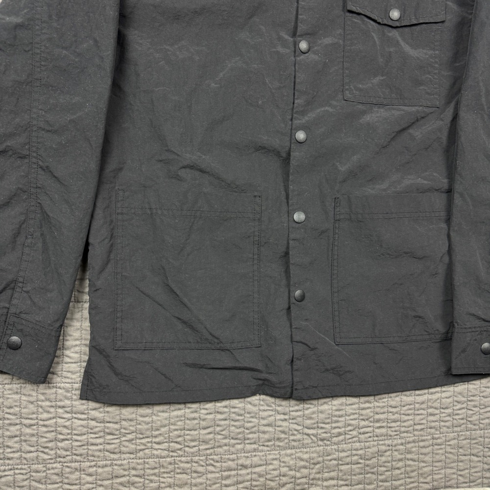 Nylon Snap Front Utility Chore Shirt Jacket Men Small Black Gorpcore Techwear - Picture 3 of 11